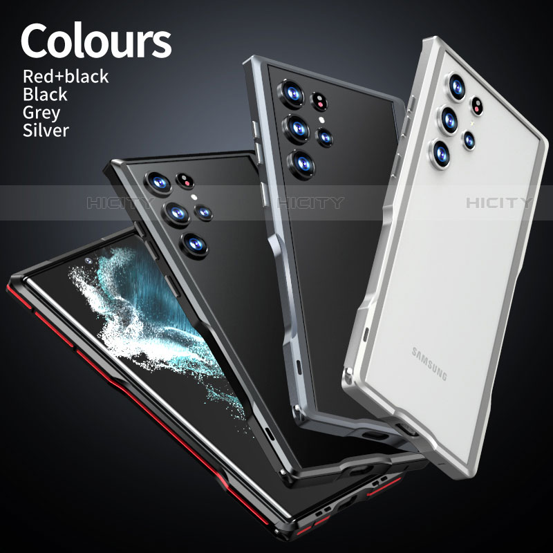 Coque Bumper Luxe Aluminum Metal Etui A02 pour Samsung Galaxy S23 Ultra 5G Plus