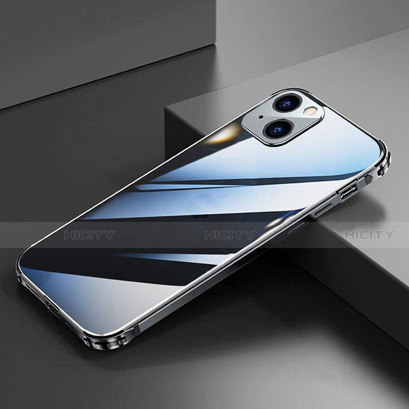 Coque Bumper Luxe Aluminum Metal Etui A06 pour Apple iPhone 14 Plus Noir Plus