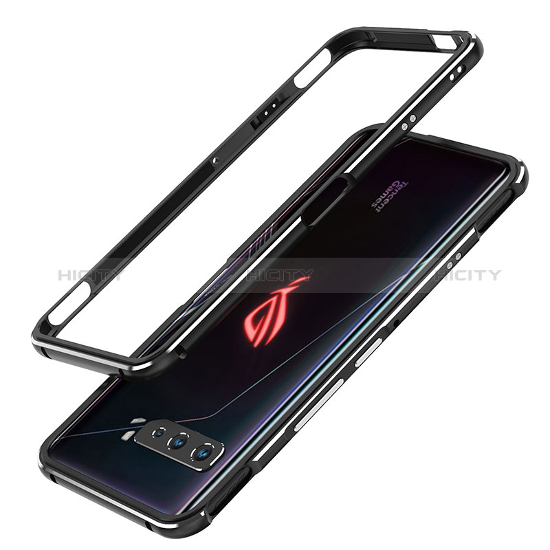 Coque Bumper Luxe Aluminum Metal Etui JZ1 pour Asus ROG Phone 3 Argent et Noir Plus