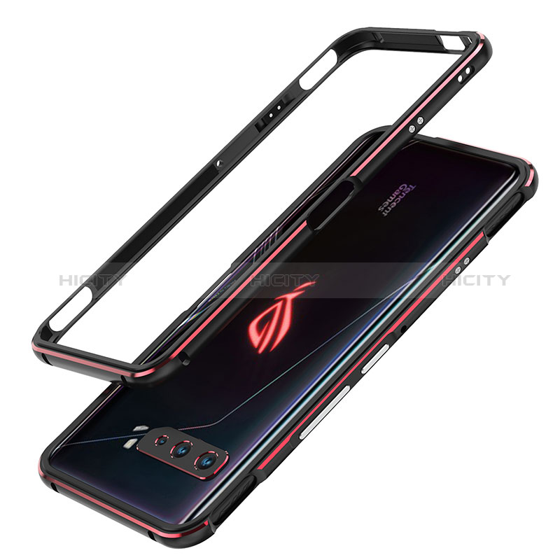 Coque Bumper Luxe Aluminum Metal Etui JZ1 pour Asus ROG Phone 3 Rouge et Noir Plus