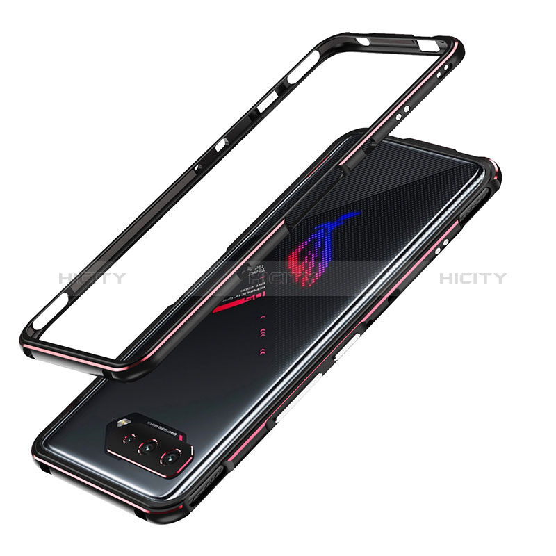 Coque Bumper Luxe Aluminum Metal Etui JZ1 pour Asus ROG Phone 5 Pro Rouge et Noir Plus