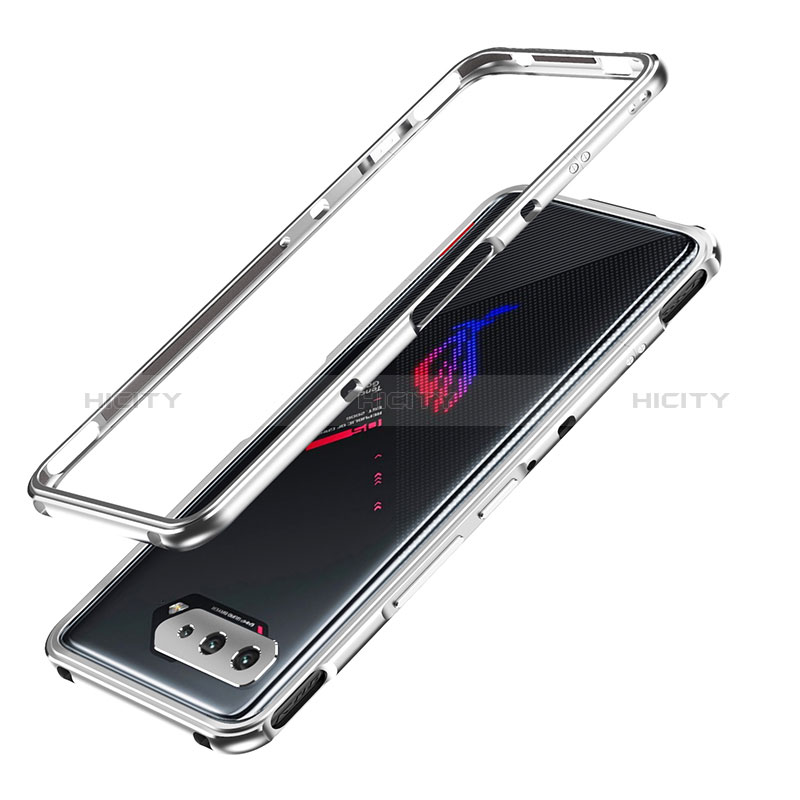 Coque Bumper Luxe Aluminum Metal Etui JZ1 pour Asus ROG Phone 5s Argent Plus