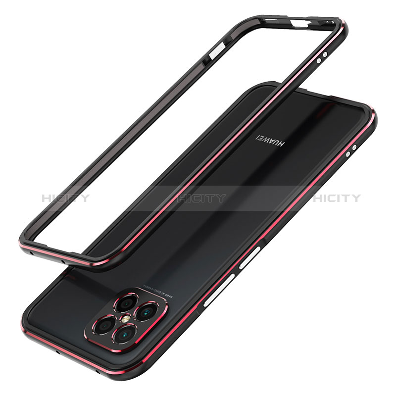 Coque Bumper Luxe Aluminum Metal Etui JZ1 pour Huawei Nova 8 SE 4G Rouge et Noir Plus