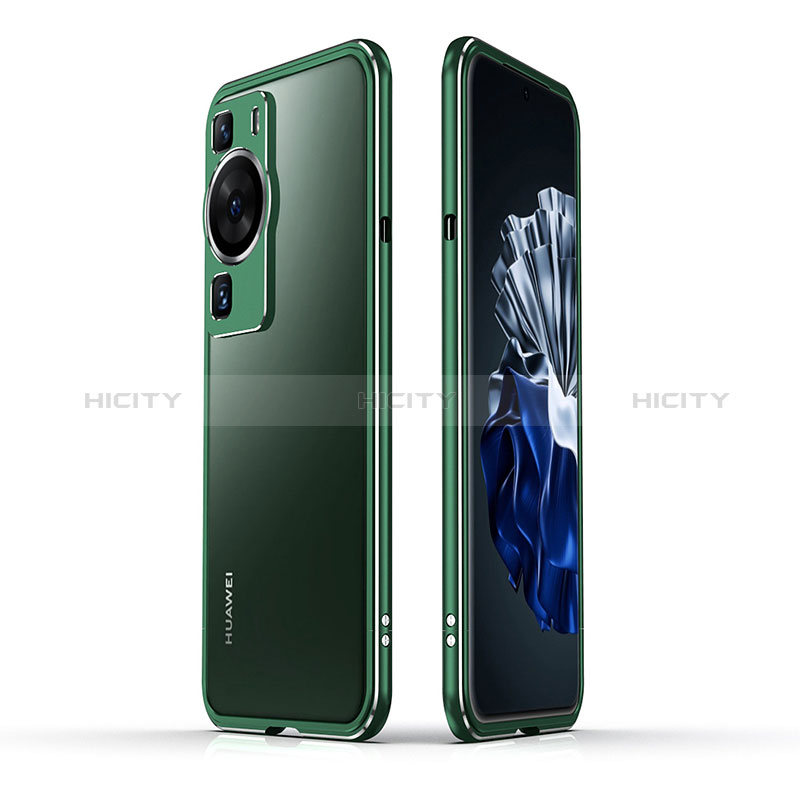 Coque Bumper Luxe Aluminum Metal Etui JZ1 pour Huawei P60 Pro Vert Plus