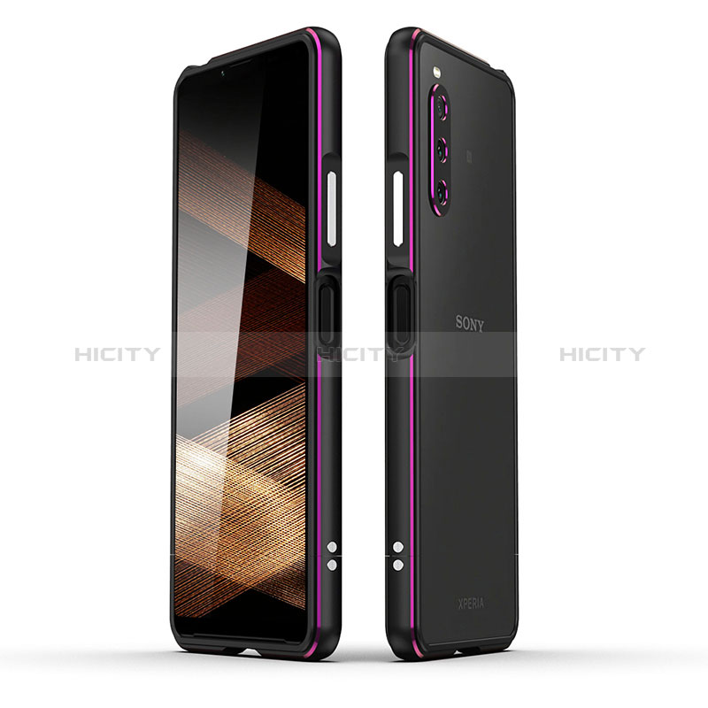 Coque Bumper Luxe Aluminum Metal Etui JZ1 pour Sony Xperia 10 V Violet Plus