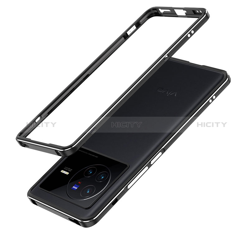 Coque Bumper Luxe Aluminum Metal Etui JZ1 pour Vivo X80 5G Noir Plus