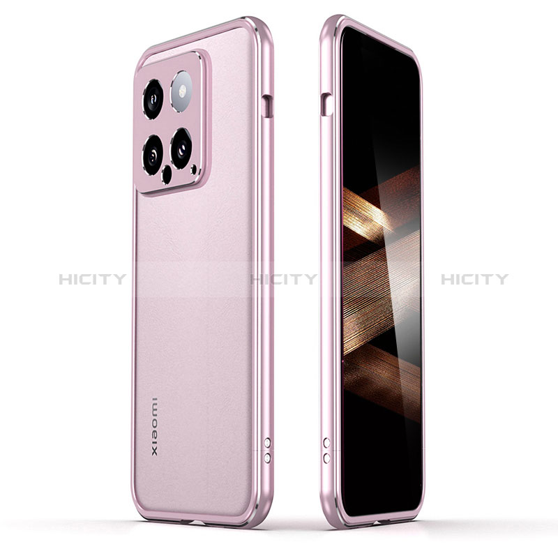 Coque Bumper Luxe Aluminum Metal Etui JZ1 pour Xiaomi Mi 14 5G Or Rose Plus