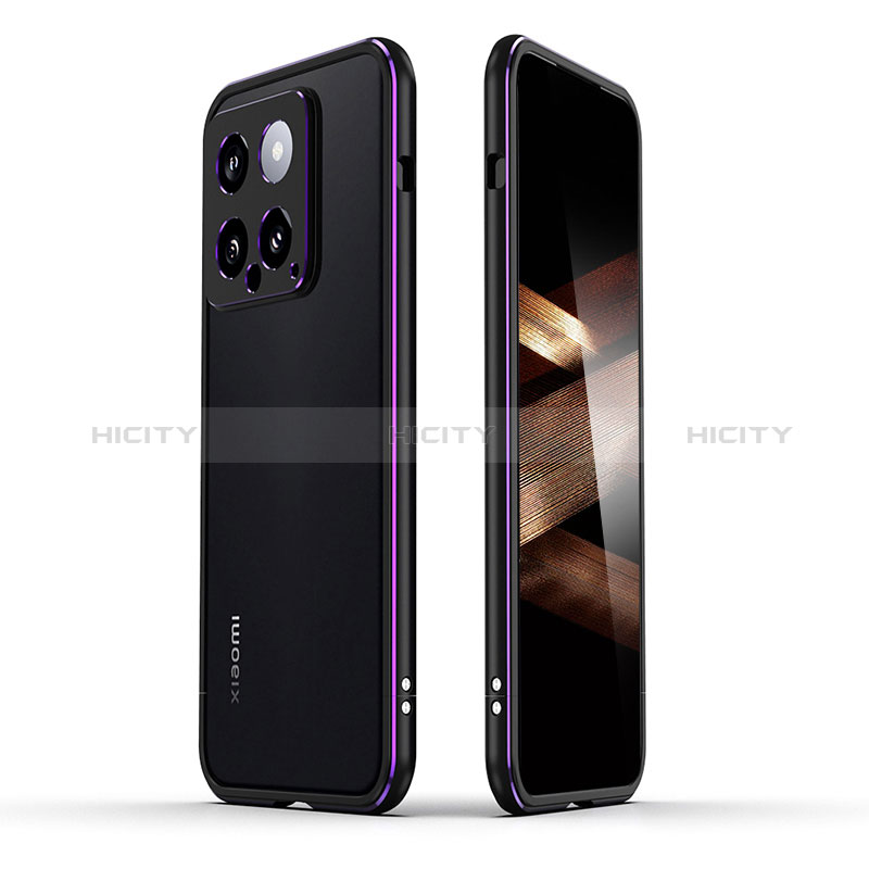 Coque Bumper Luxe Aluminum Metal Etui JZ1 pour Xiaomi Mi 14 Pro 5G Violet Plus