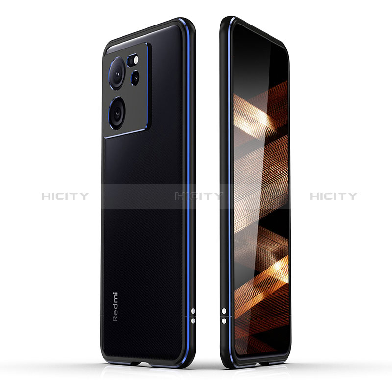 Coque Bumper Luxe Aluminum Metal Etui JZ1 pour Xiaomi Redmi K60 Ultra 5G Bleu et Noir Plus