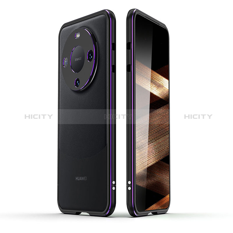 Coque Bumper Luxe Aluminum Metal Etui JZ2 pour Huawei Mate 60 Pro+ Plus Violet Plus