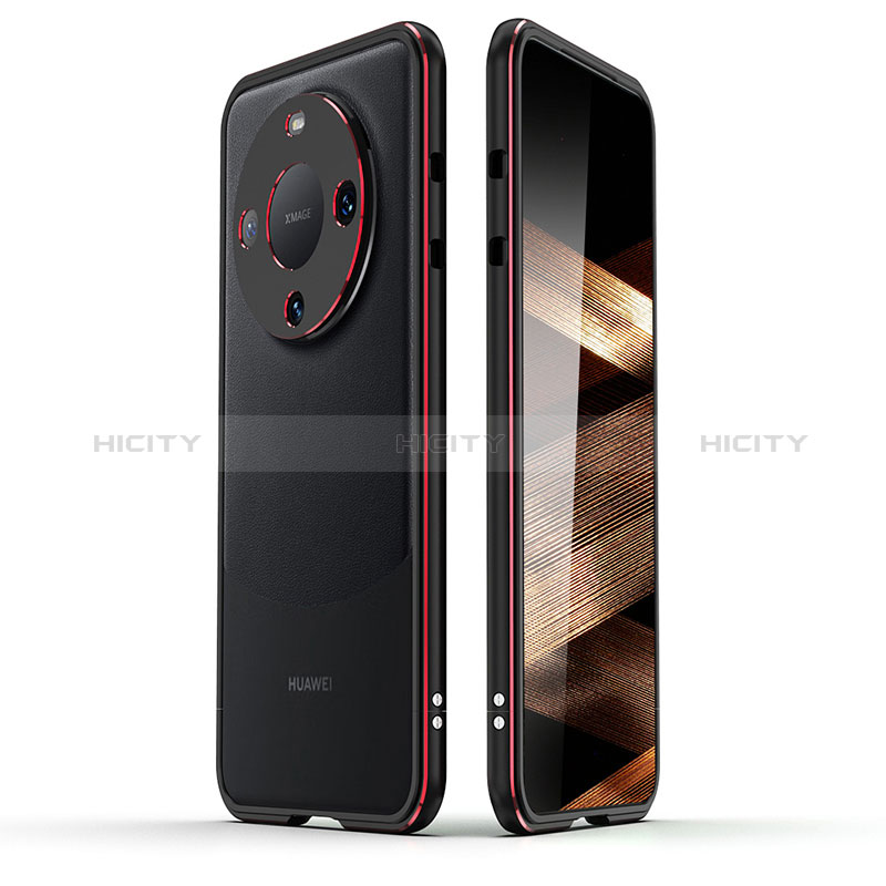 Coque Bumper Luxe Aluminum Metal Etui JZ2 pour Huawei Mate 60 Pro Rouge et Noir Plus