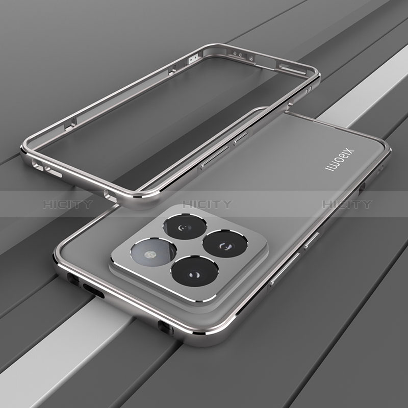 Coque Bumper Luxe Aluminum Metal Etui JZ2 pour Xiaomi Mi 14 5G Gris Fonce Plus