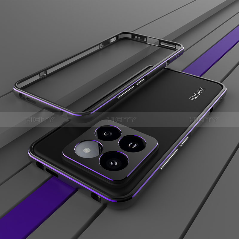 Coque Bumper Luxe Aluminum Metal Etui JZ2 pour Xiaomi Mi 14 5G Violet Plus