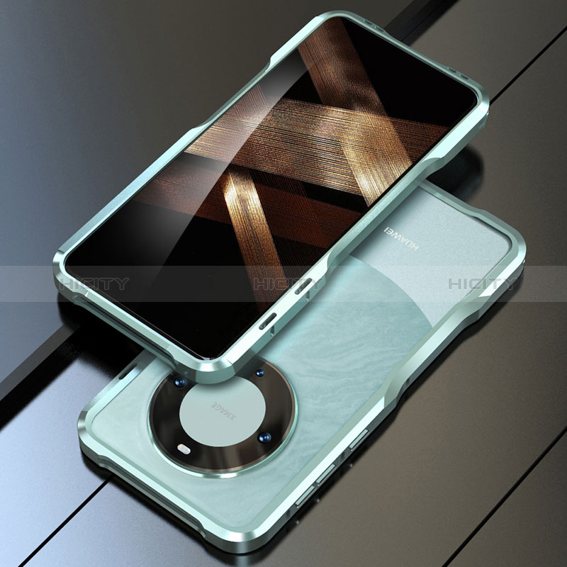 Coque Bumper Luxe Aluminum Metal Etui LF1 pour Huawei Mate 60 Cyan Plus