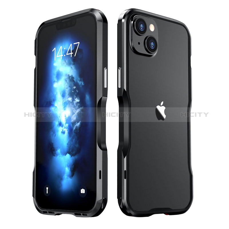 Coque Bumper Luxe Aluminum Metal Etui LF2 pour Apple iPhone 14 Noir Plus