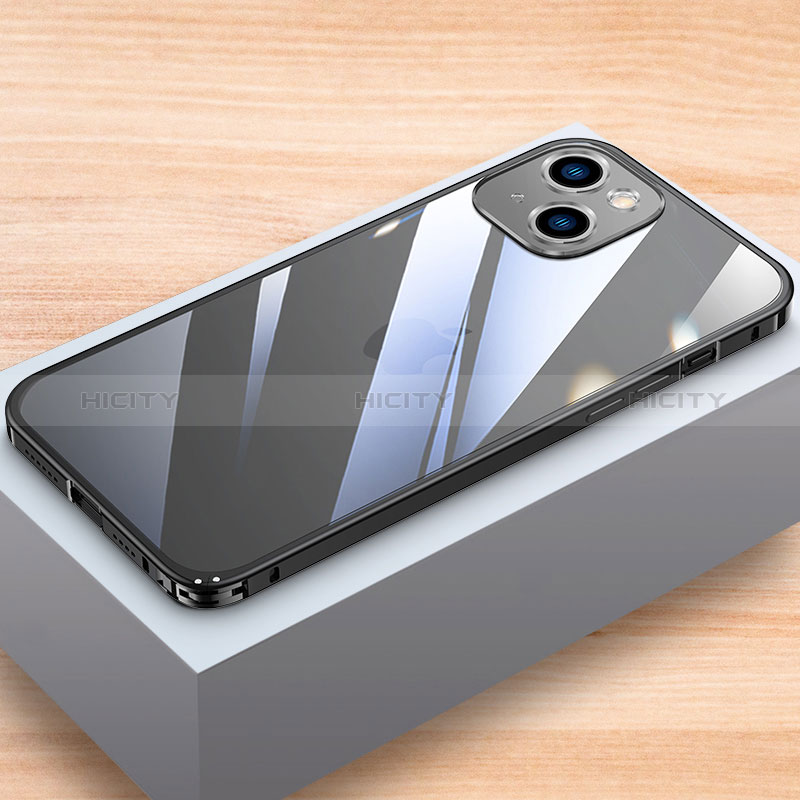 Coque Bumper Luxe Aluminum Metal Etui LK1 pour Apple iPhone 14 Noir Plus