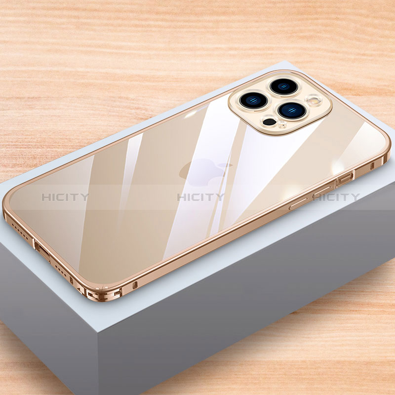 Coque Bumper Luxe Aluminum Metal Etui LK1 pour Apple iPhone 14 Pro Max Or Plus