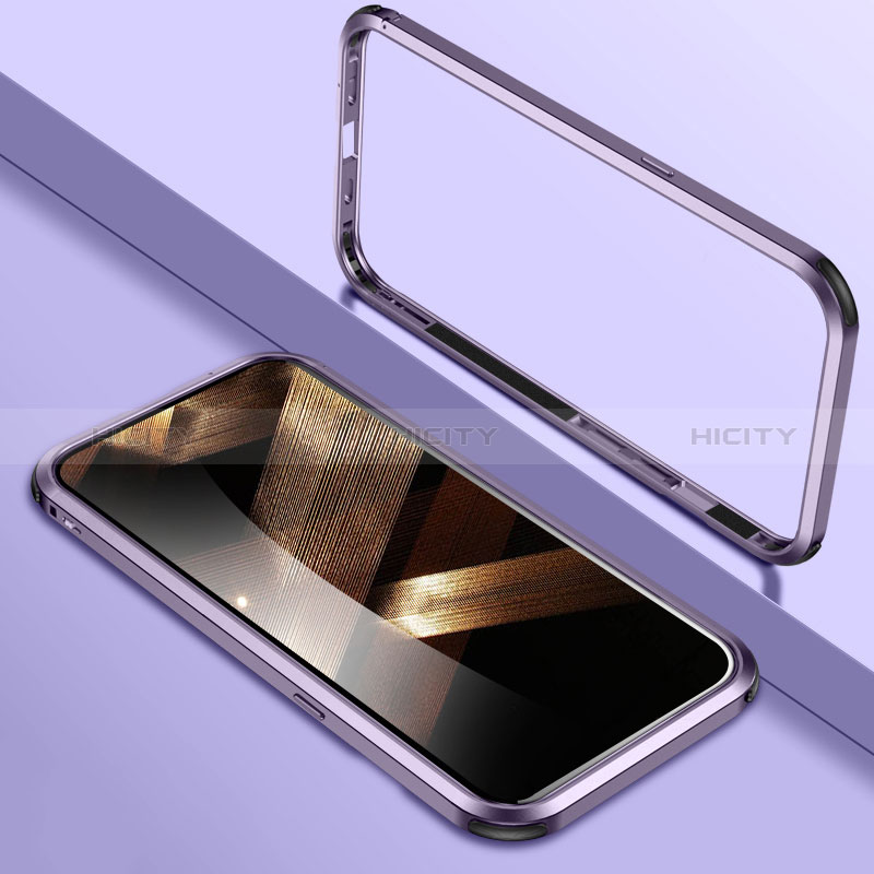 Coque Bumper Luxe Aluminum Metal Etui LK2 pour Apple iPhone 15 Plus Violet Plus