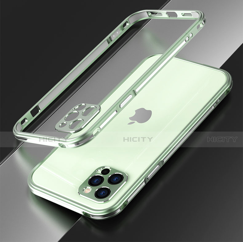 Coque Bumper Luxe Aluminum Metal Etui N01 pour Apple iPhone 12 Pro Max Pastel Vert Plus