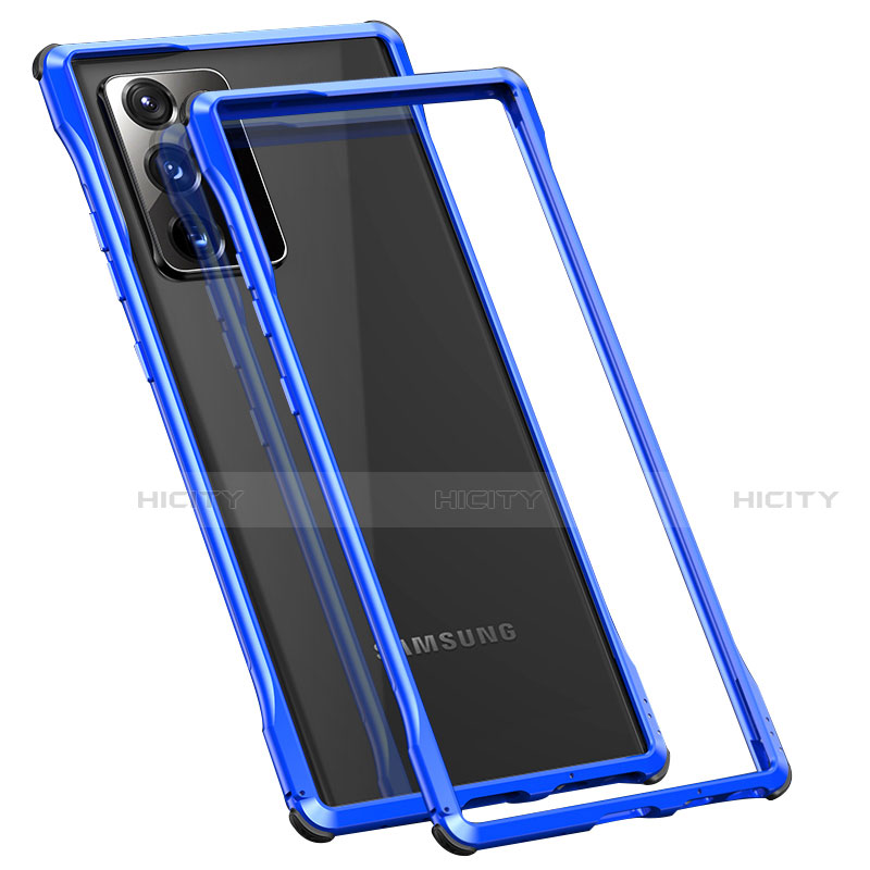 Coque Bumper Luxe Aluminum Metal Etui N01 pour Samsung Galaxy Note 20 Ultra 5G Bleu Plus