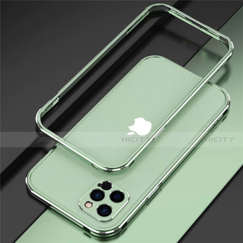 Coque Bumper Luxe Aluminum Metal Etui N02 pour Apple iPhone 12 Pro Pastel Vert Plus