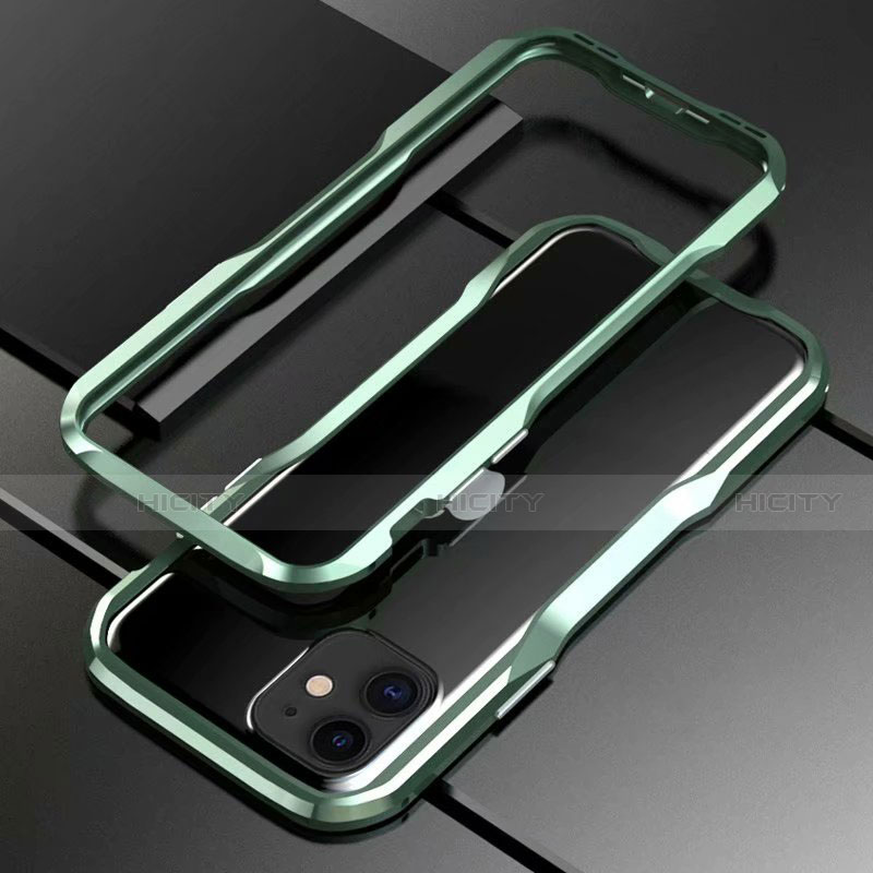 Coque Bumper Luxe Aluminum Metal Etui pour Apple iPhone 11 Vert Plus