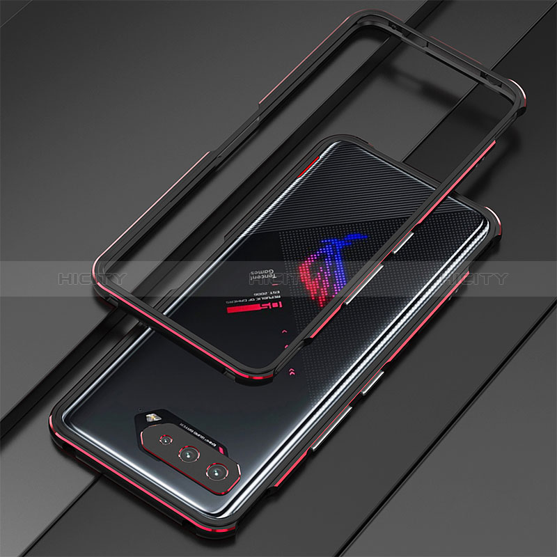 Coque Bumper Luxe Aluminum Metal Etui pour Asus ROG Phone 5 Ultimate Rouge et Noir Plus