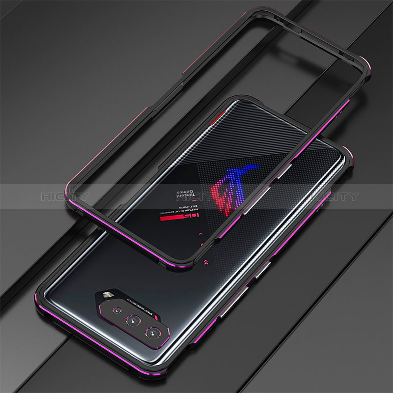 Coque Bumper Luxe Aluminum Metal Etui pour Asus ROG Phone 5 Ultimate Violet Plus