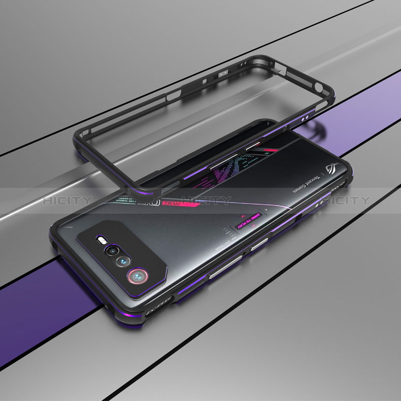 Coque Bumper Luxe Aluminum Metal Etui pour Asus ROG Phone 6 Violet Plus