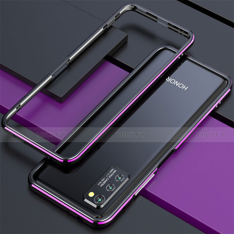 Coque Bumper Luxe Aluminum Metal Etui pour Huawei Honor V30 Pro 5G Violet Plus