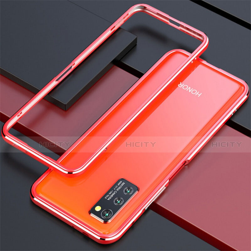 Coque Bumper Luxe Aluminum Metal Etui pour Huawei Honor View 30 5G Rouge Plus