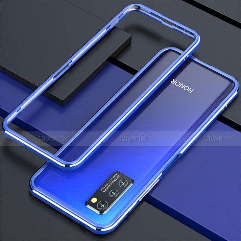 Coque Bumper Luxe Aluminum Metal Etui pour Huawei Honor View 30 Pro 5G Bleu Plus