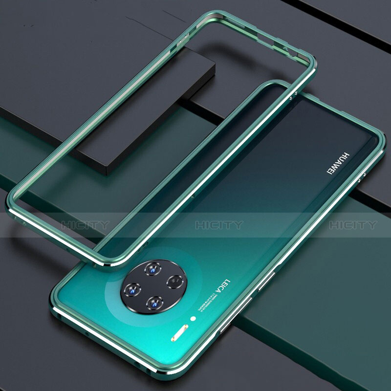 Coque Bumper Luxe Aluminum Metal Etui pour Huawei Mate 30E Pro 5G Cyan Plus