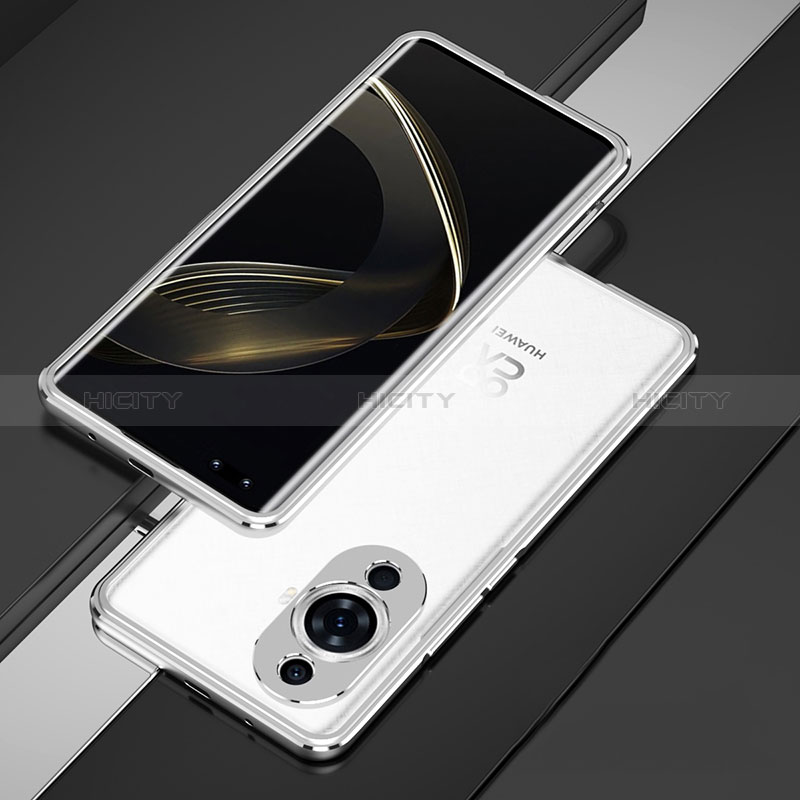 Coque Bumper Luxe Aluminum Metal Etui pour Huawei Nova 11 Ultra Argent Plus