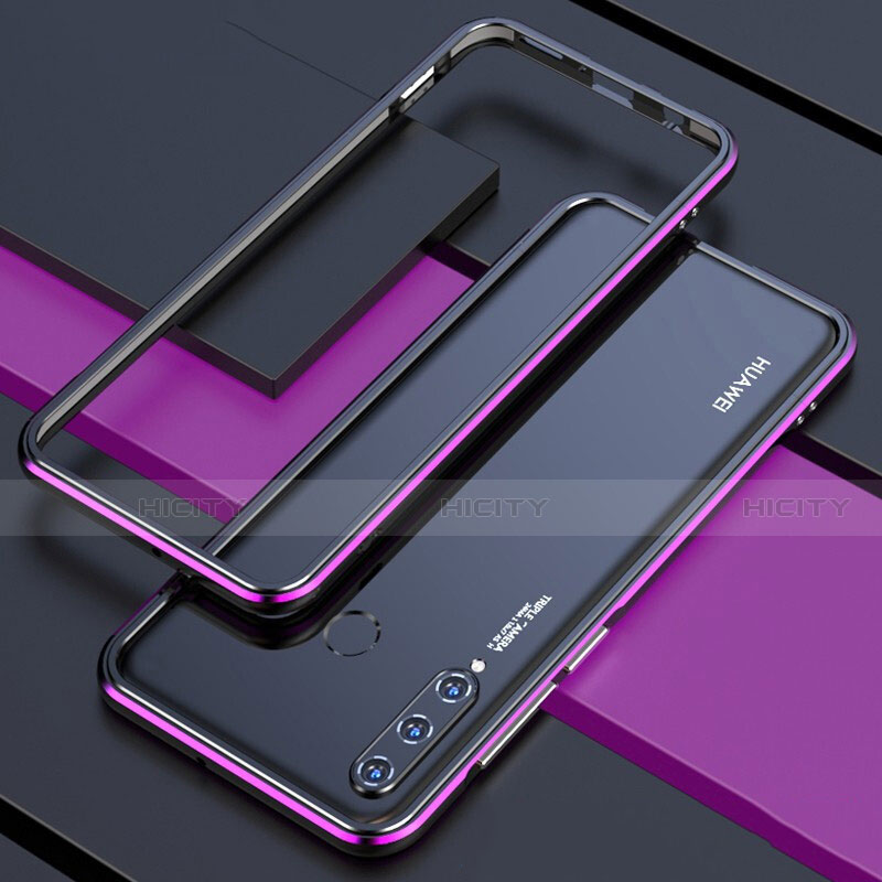 Coque Bumper Luxe Aluminum Metal Etui pour Huawei Nova 4e Violet Plus