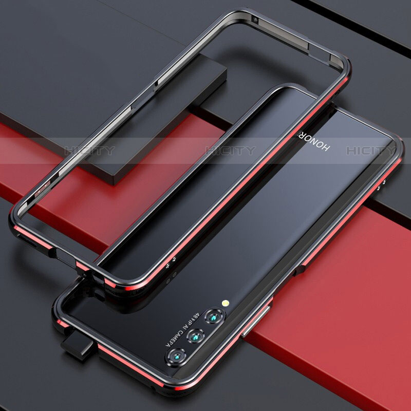 Coque Bumper Luxe Aluminum Metal Etui pour Huawei P Smart Pro (2019) Rouge et Noir Plus