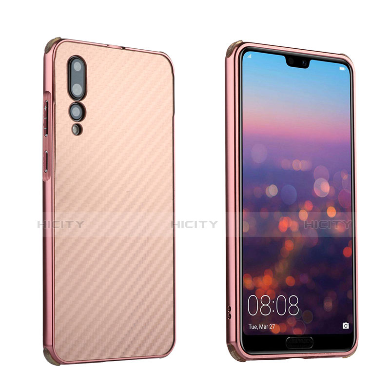 Coque Bumper Luxe Aluminum Metal Etui pour Huawei P20 Pro Or Rose Plus