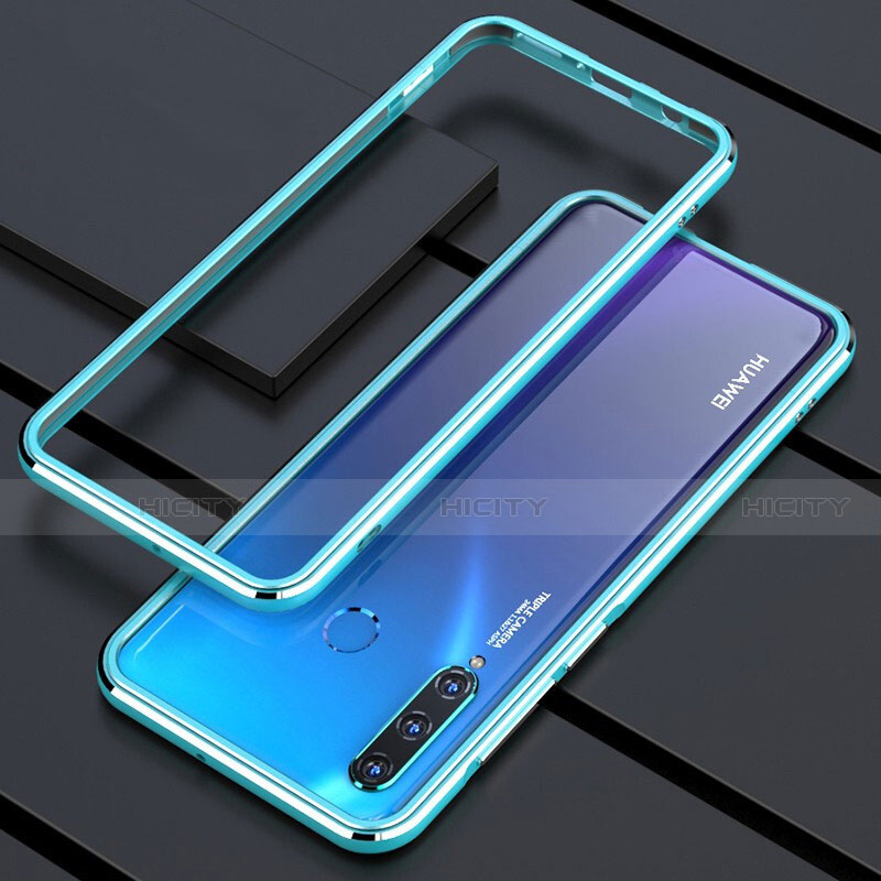 Coque Bumper Luxe Aluminum Metal Etui pour Huawei P30 Lite New Edition Bleu Plus