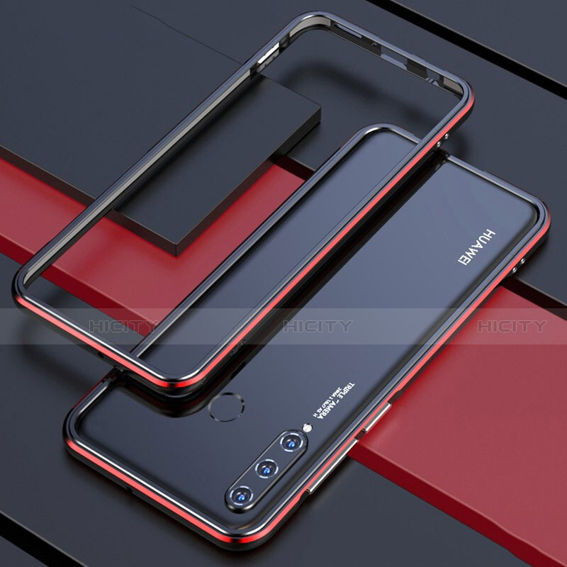 Coque Bumper Luxe Aluminum Metal Etui pour Huawei P30 Lite New Edition Rouge Plus