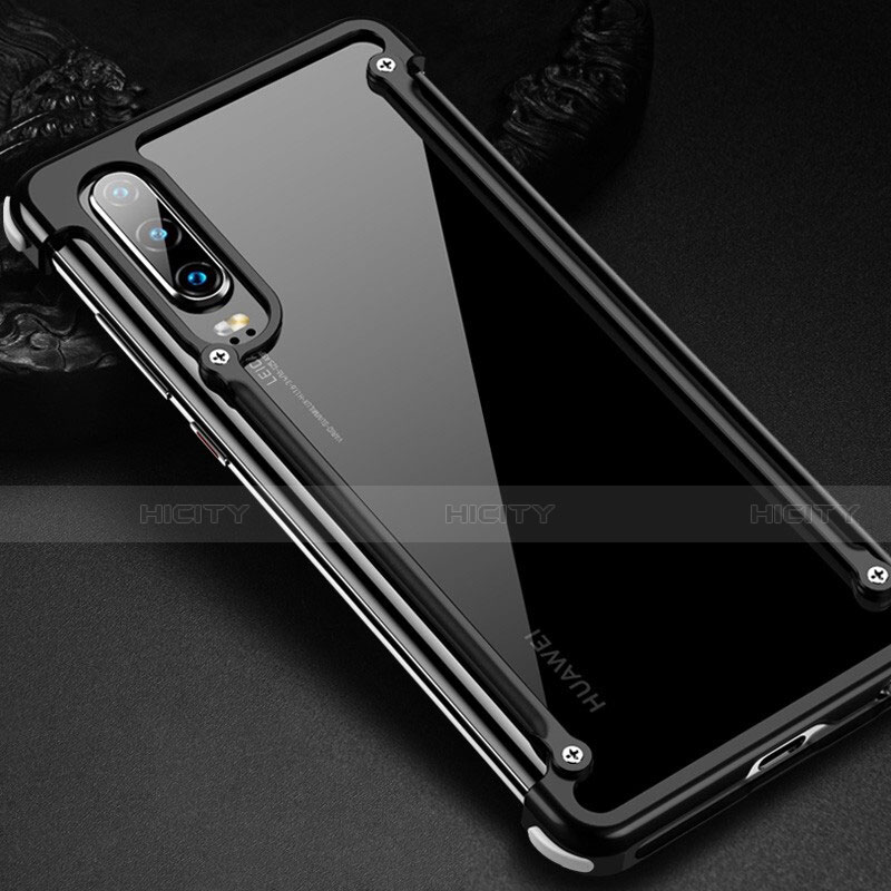 Coque Bumper Luxe Aluminum Metal Etui pour Huawei P30 Noir Plus