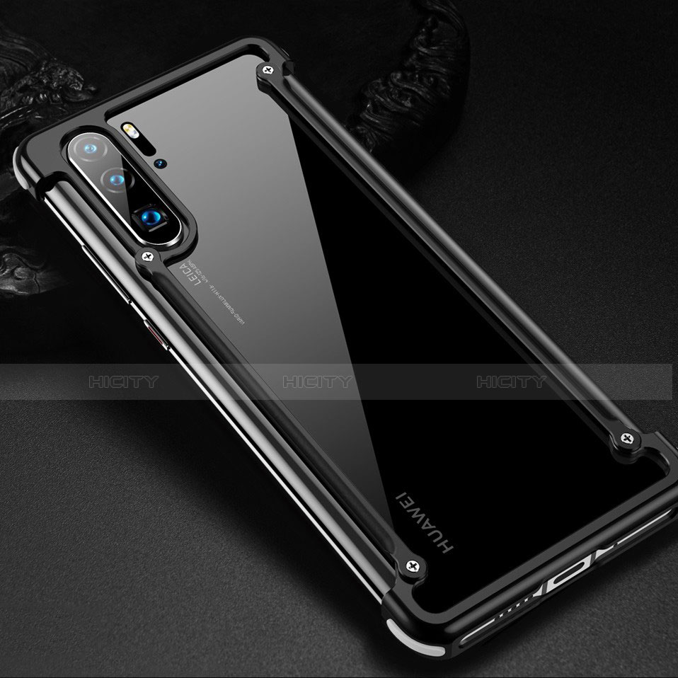 Coque Bumper Luxe Aluminum Metal Etui pour Huawei P30 Pro New Edition Noir Plus