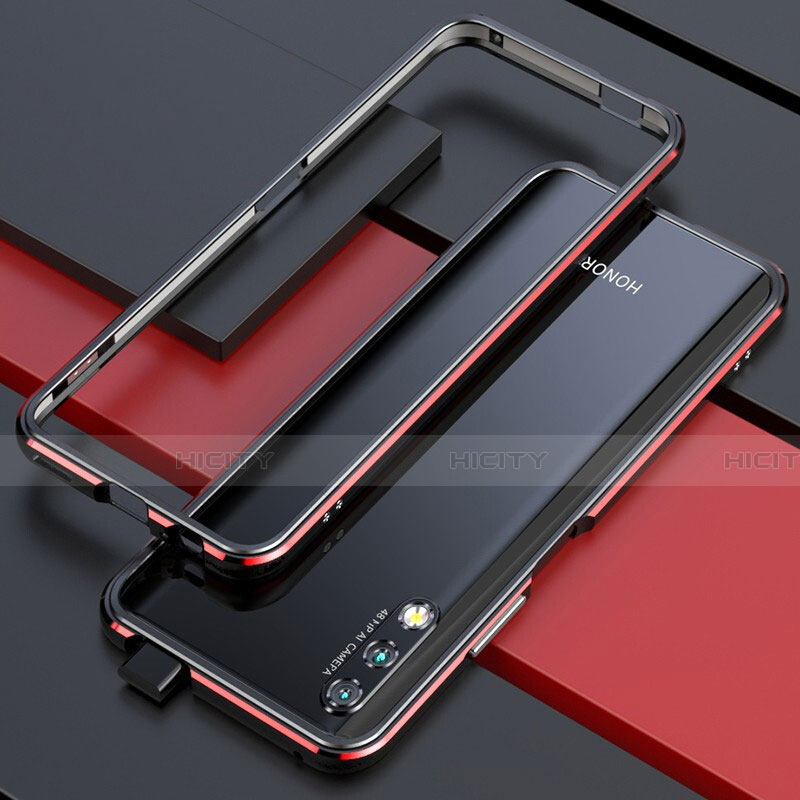 Coque Bumper Luxe Aluminum Metal Etui pour Huawei Y9 Prime (2019) Rouge et Noir Plus