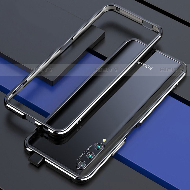 Coque Bumper Luxe Aluminum Metal Etui pour Huawei Y9s Argent et Noir Plus