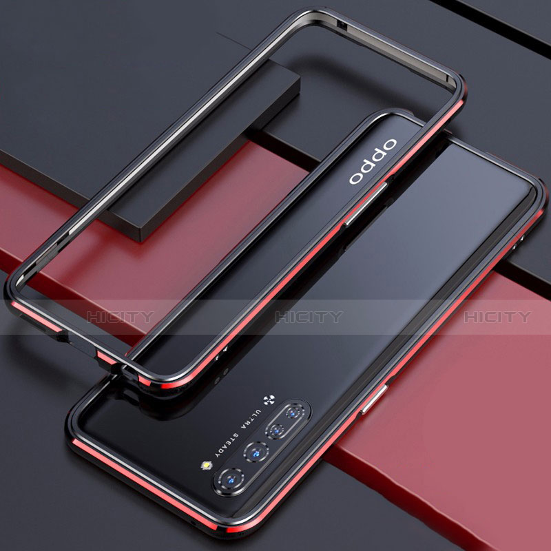 Coque Bumper Luxe Aluminum Metal Etui pour Oppo F15 Rouge Plus