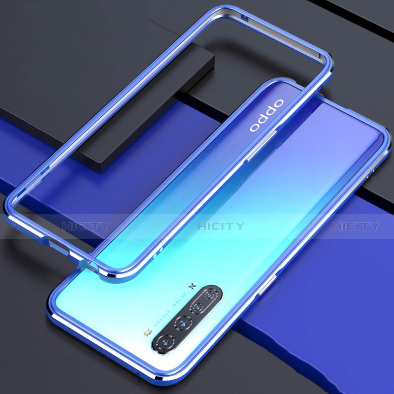 Coque Bumper Luxe Aluminum Metal Etui pour Oppo K7 5G Bleu Plus