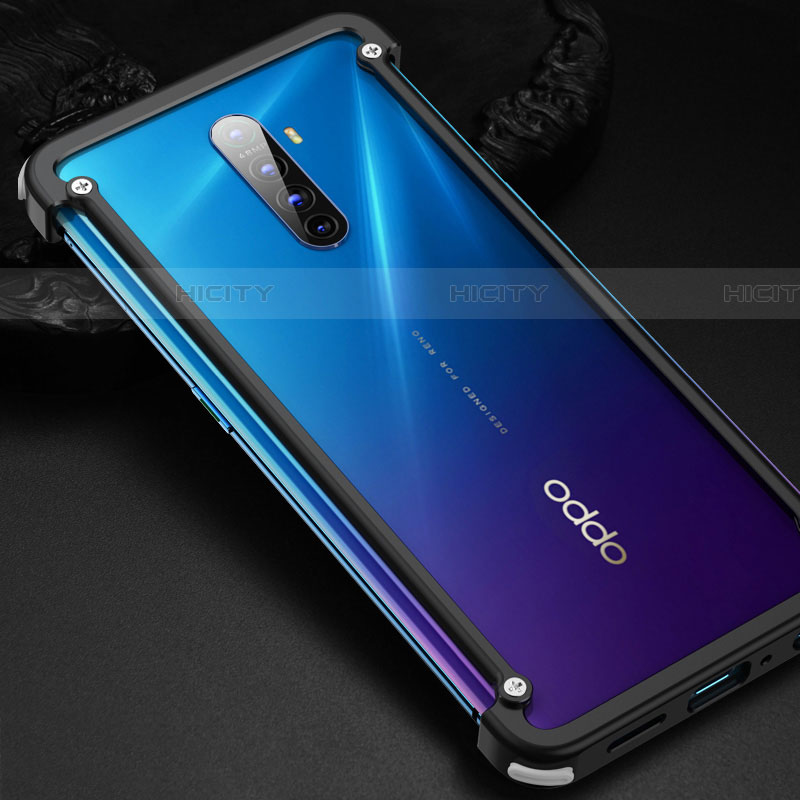 Coque Bumper Luxe Aluminum Metal Etui pour Oppo Reno Ace Noir Plus