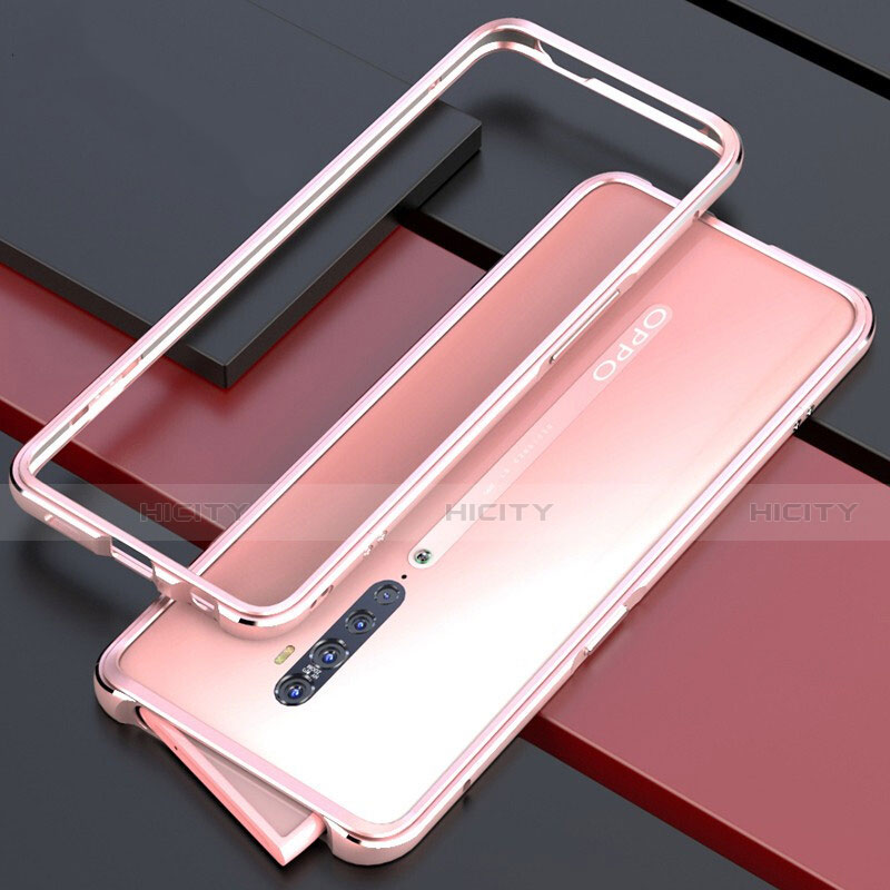 Coque Bumper Luxe Aluminum Metal Etui pour Oppo Reno2 Rose Plus