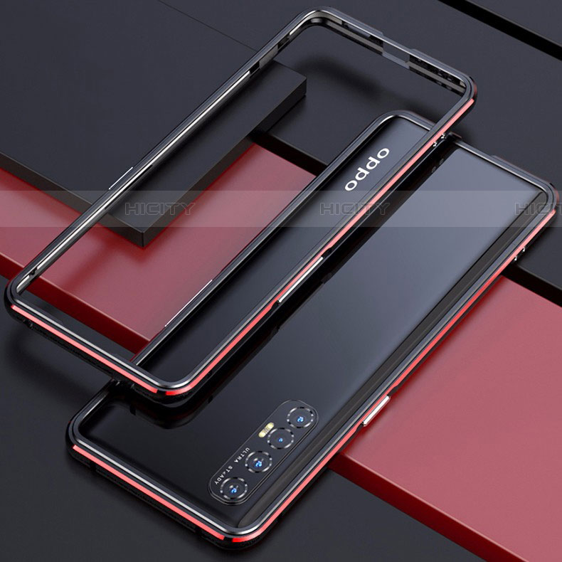 Coque Bumper Luxe Aluminum Metal Etui pour Oppo Reno3 Pro Rouge Plus