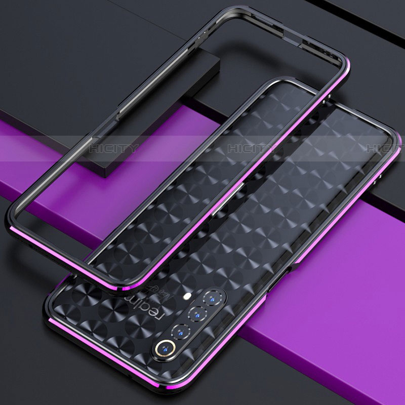 Coque Bumper Luxe Aluminum Metal Etui pour Realme X50 5G Violet Plus