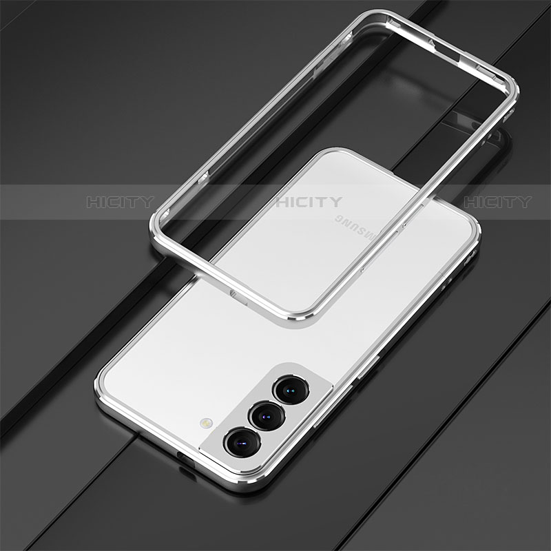 Coque Bumper Luxe Aluminum Metal Etui pour Samsung Galaxy S22 5G Argent Plus